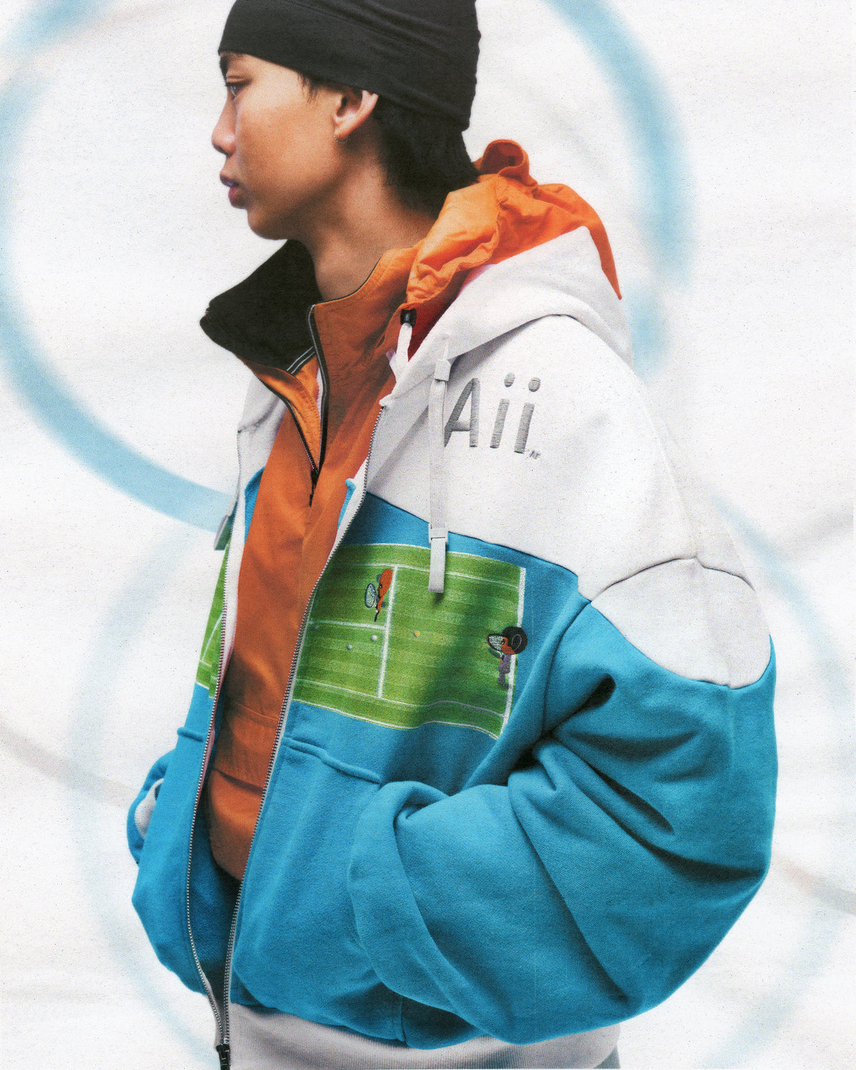 "TENNIS" ZIP-UP HOODIE