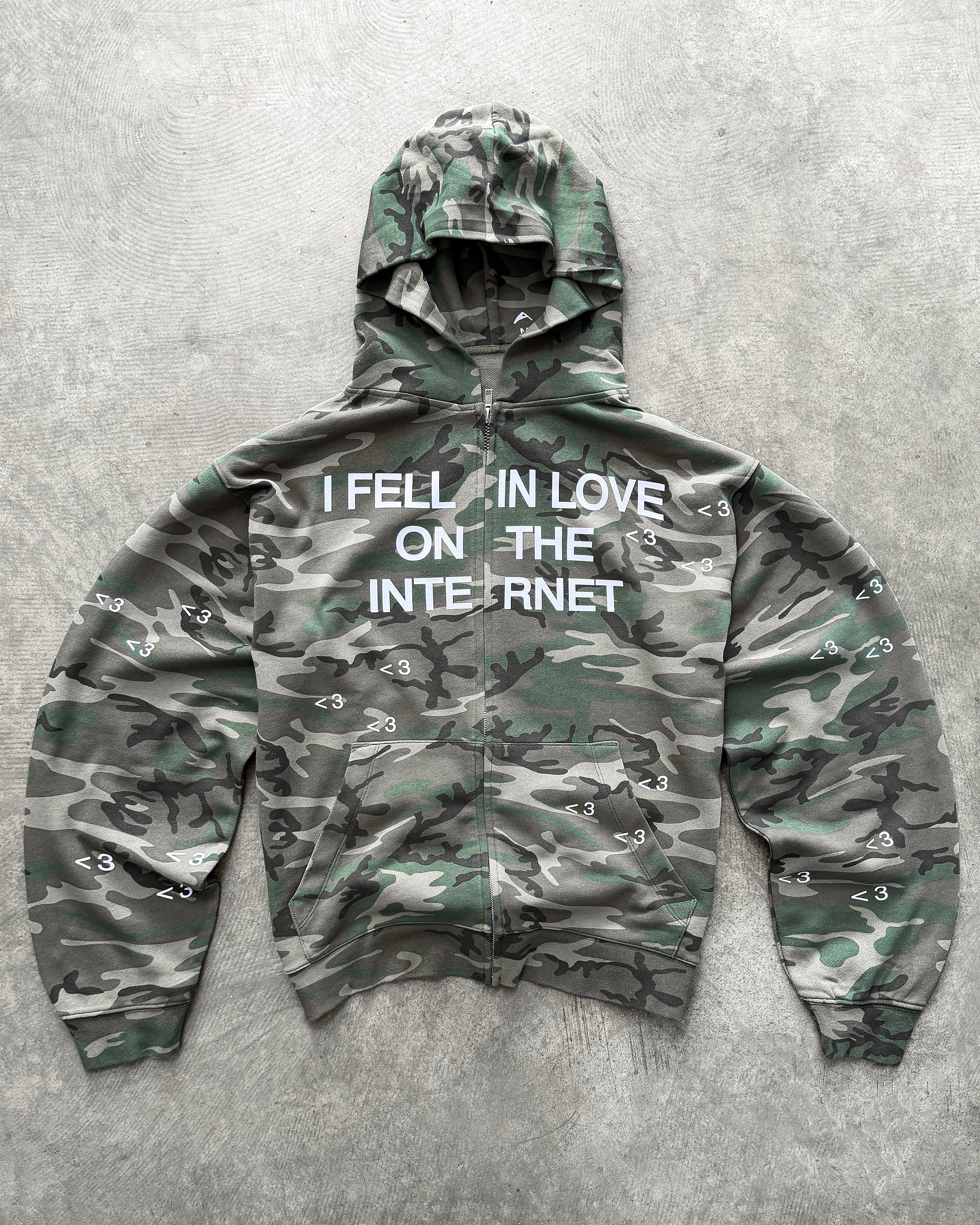 "FELL IN LOVE" ZIP UP HOODIE