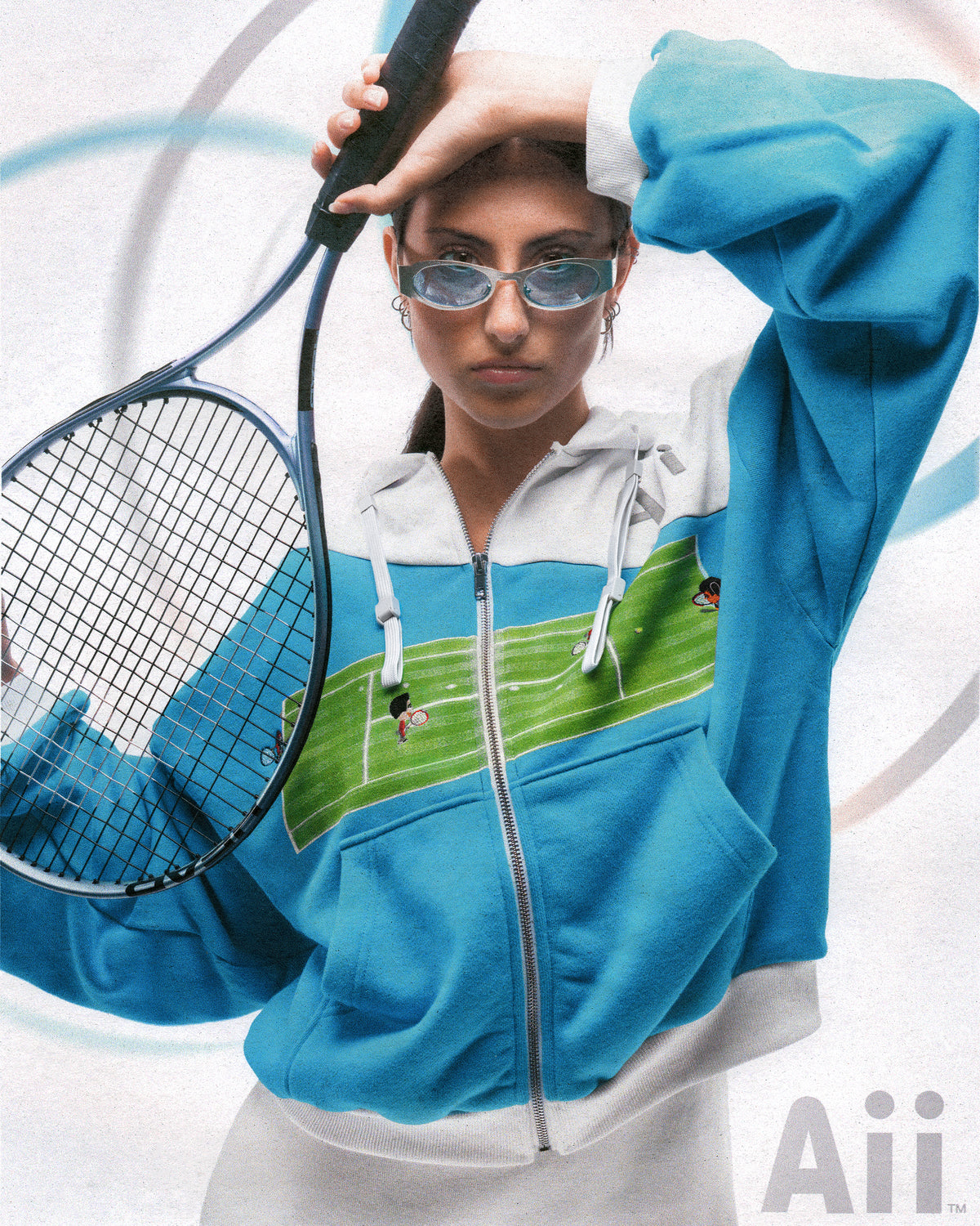 "TENNIS" ZIP-UP HOODIE