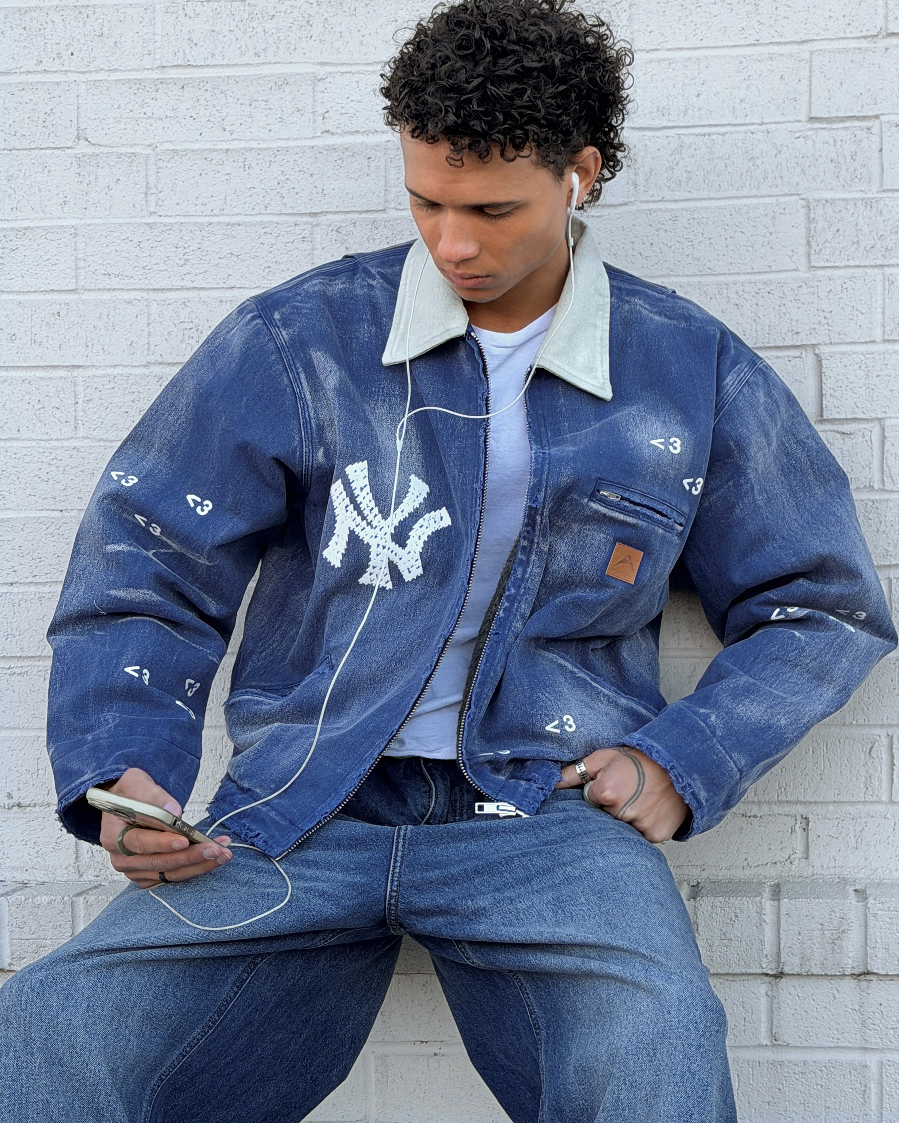 "NY" FADED NAVY WORK JACKET