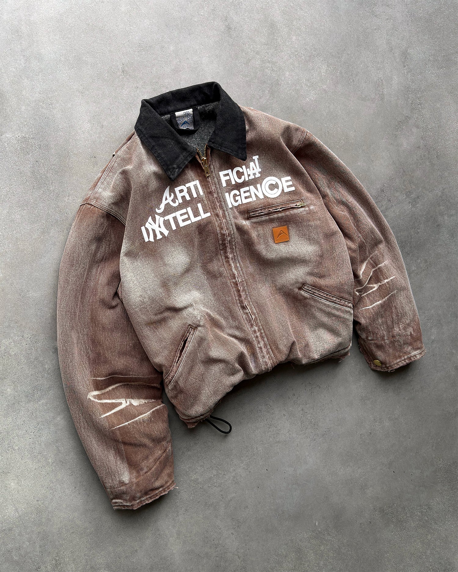 "ARTIFICIAL INTELLIGENCE" FADED BROWN WORK JACKET