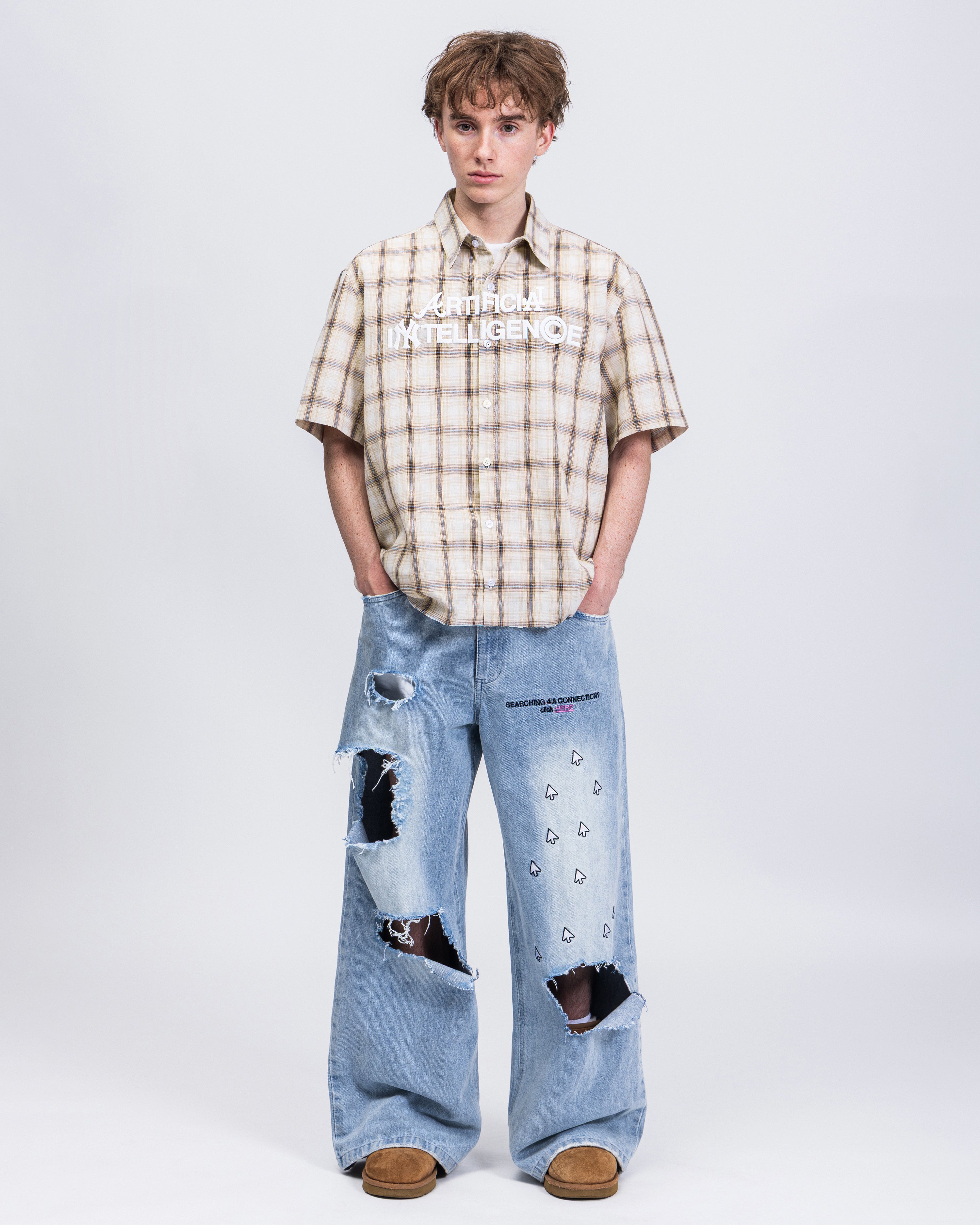 "ARTIFICIAL INTELLIGENCE" BUTTON-UP SHIRT
