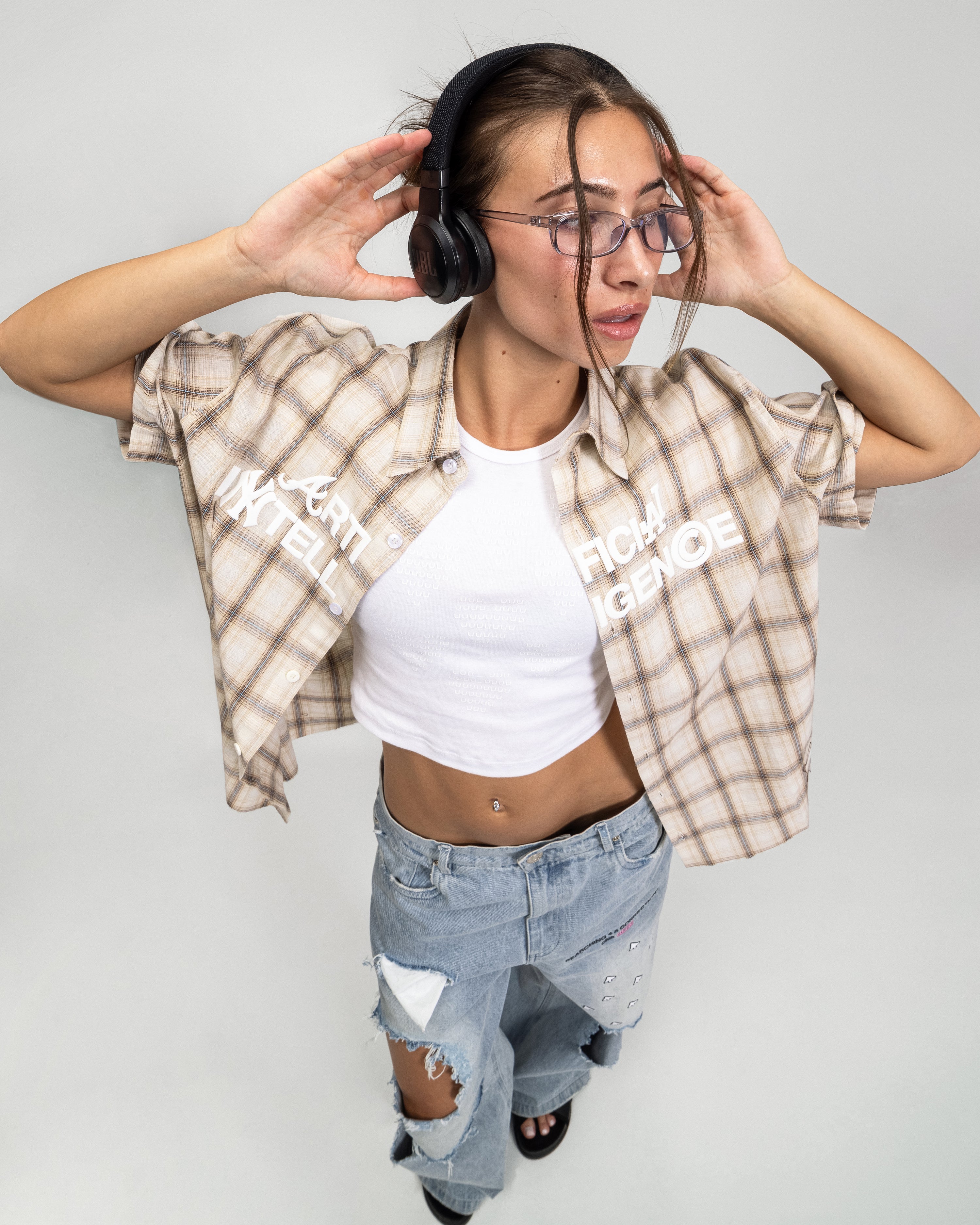 "ARTIFICIAL INTELLIGENCE" BUTTON-UP SHIRT