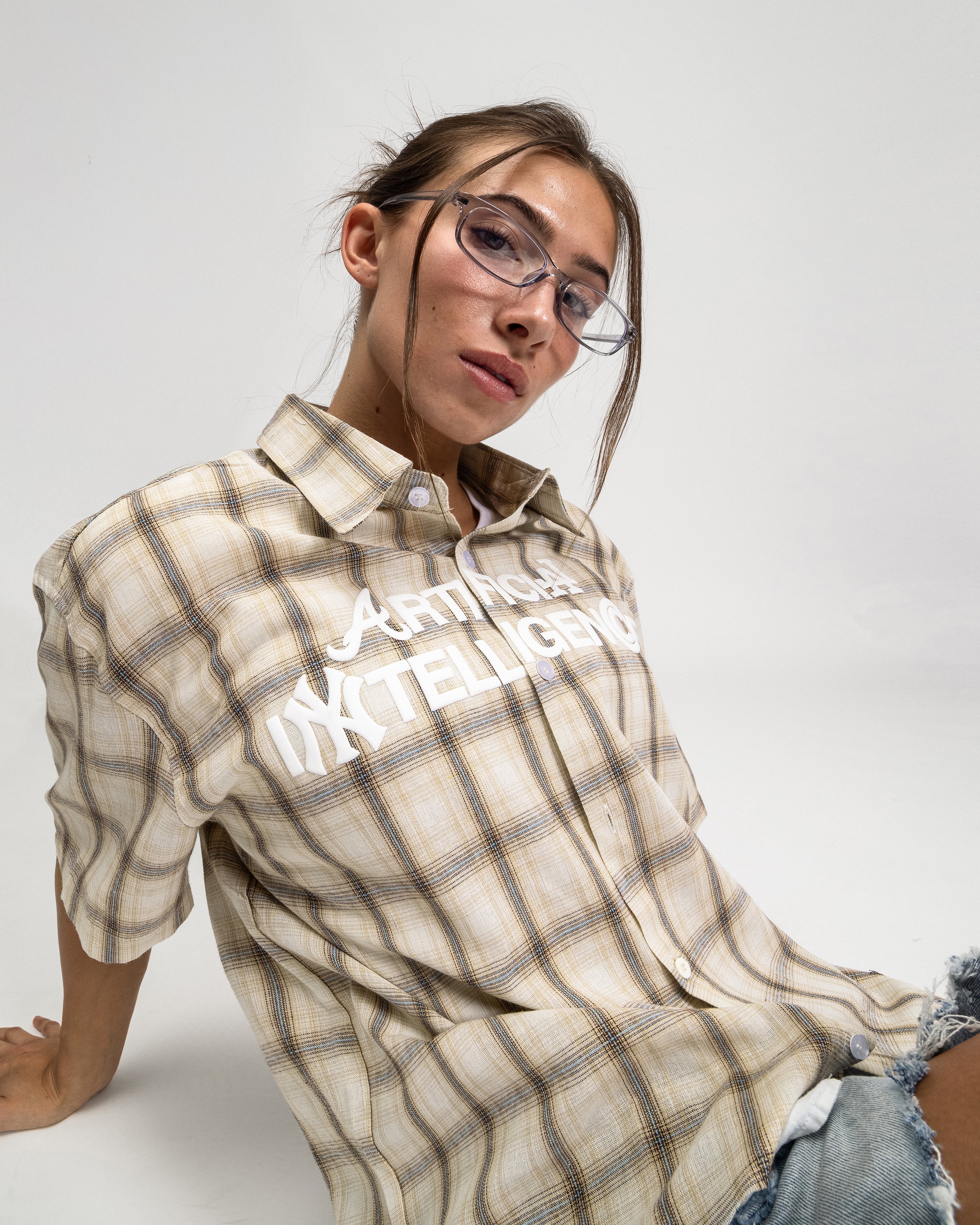 "ARTIFICIAL INTELLIGENCE" BUTTON-UP SHIRT