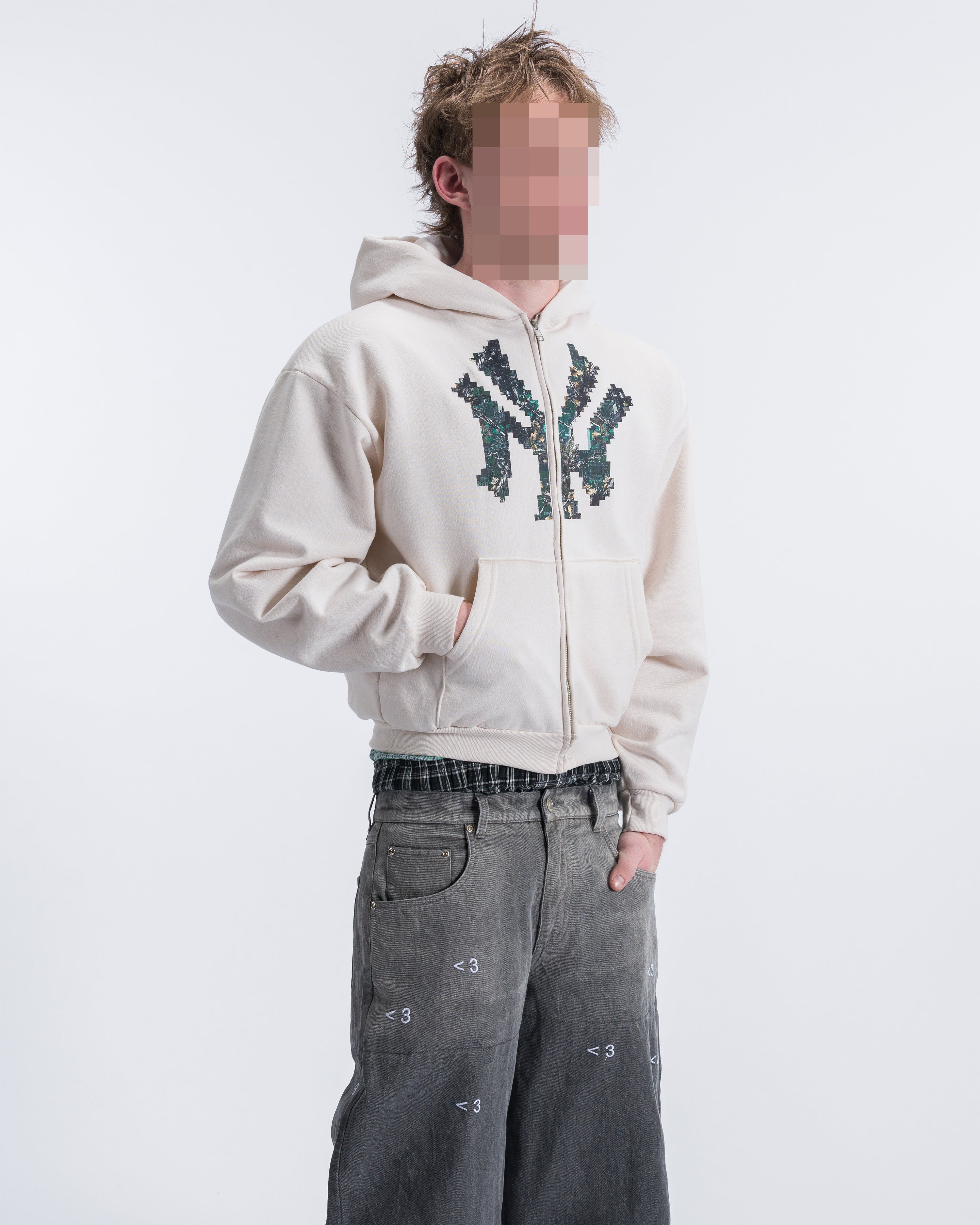 DOVE “NY” TECH CAMO ZIP-UP HOODIE