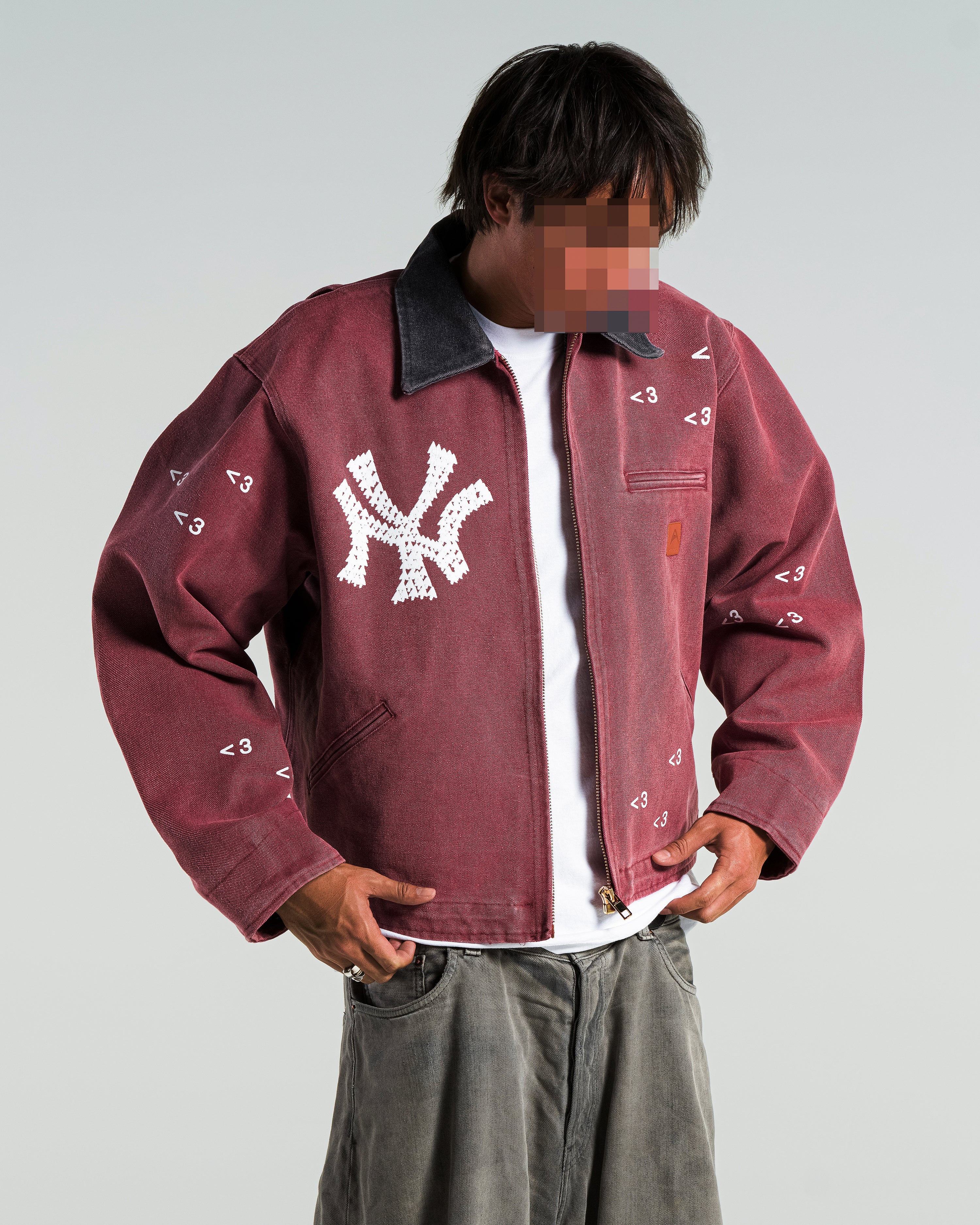 "NY" FADED CRIMSON WORK JACKET