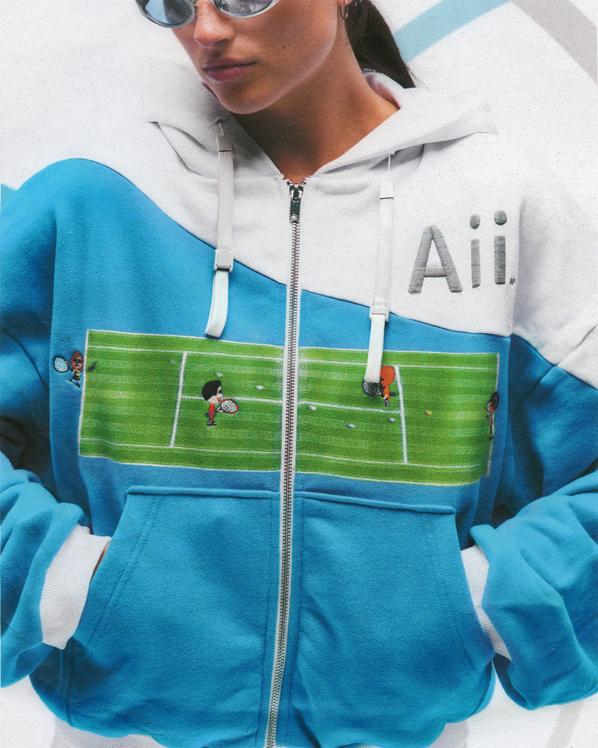 "TENNIS" ZIP-UP HOODIE