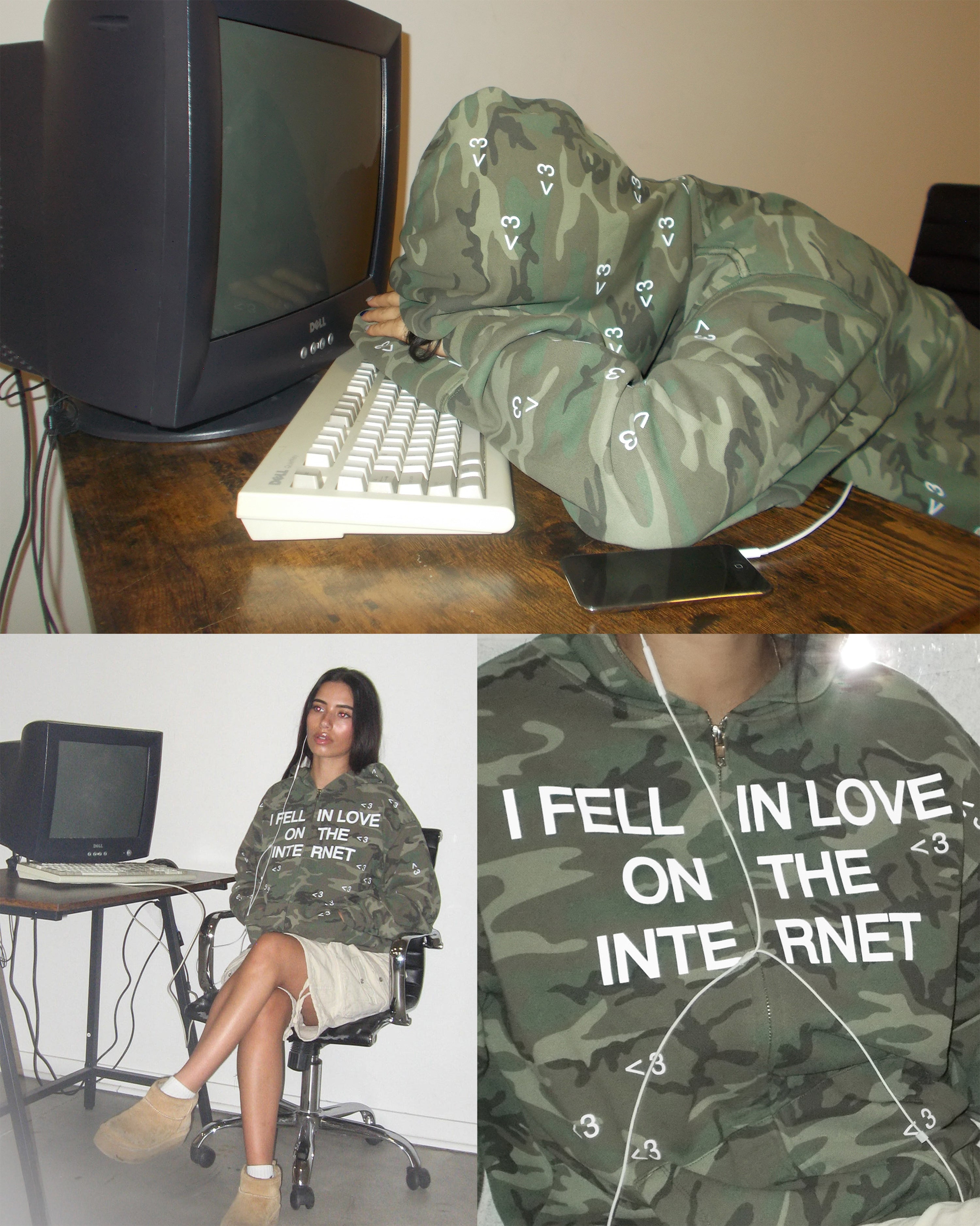 "FELL IN LOVE" ZIP UP HOODIE