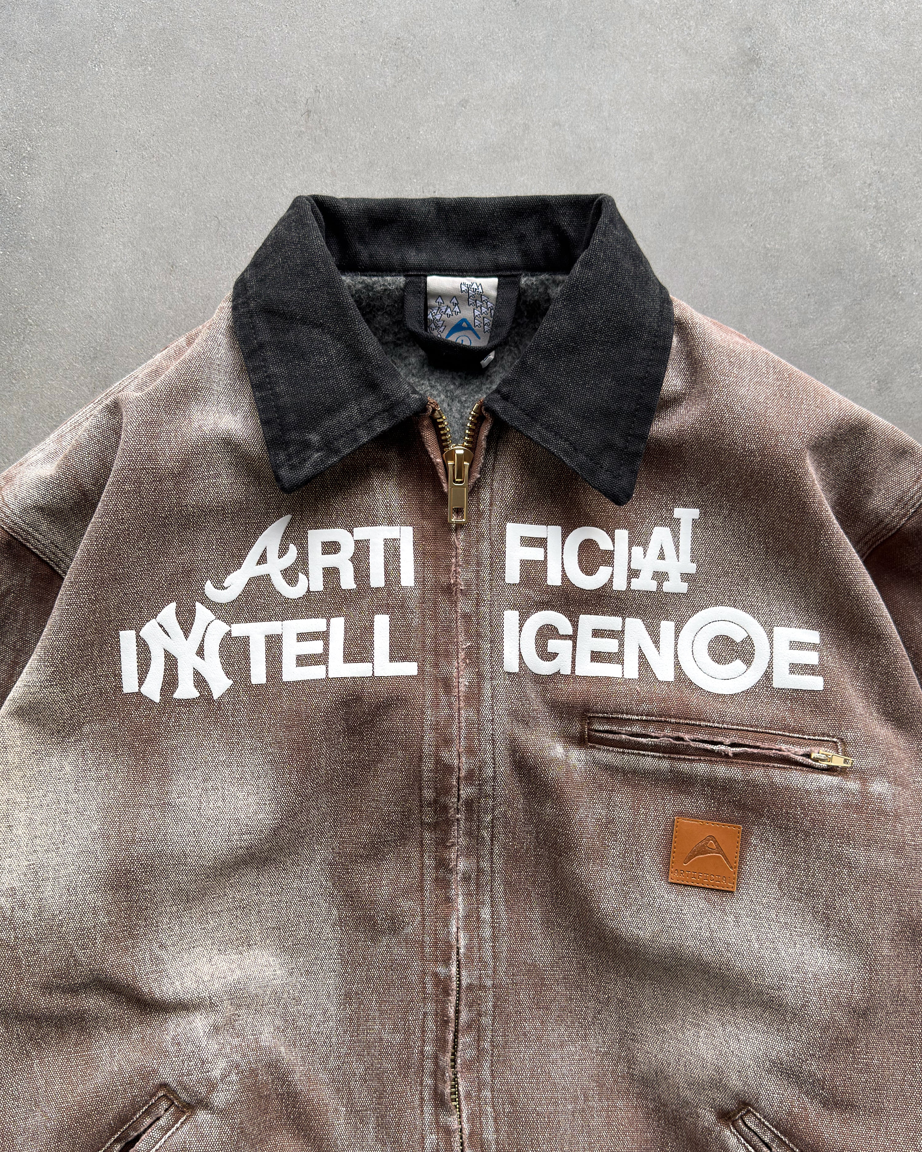 "ARTIFICIAL INTELLIGENCE" FADED BROWN WORK JACKET