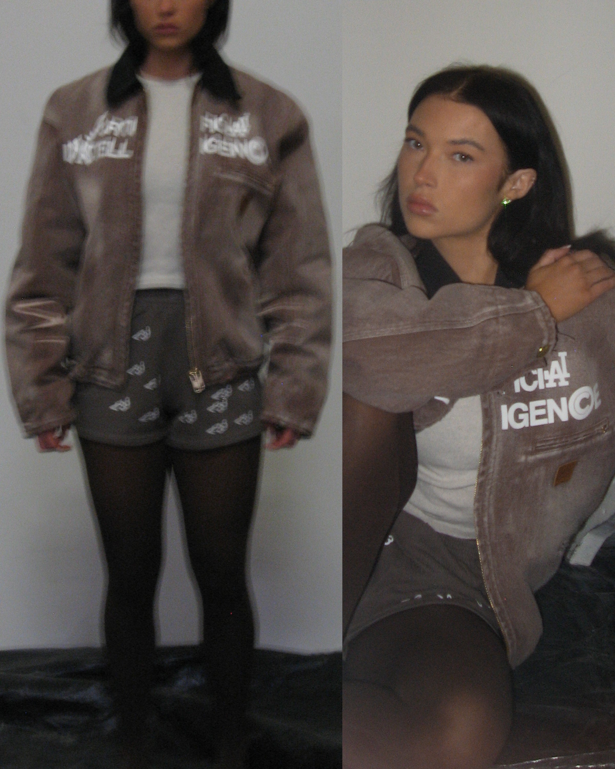 "ARTIFICIAL INTELLIGENCE" FADED BROWN WORK JACKET