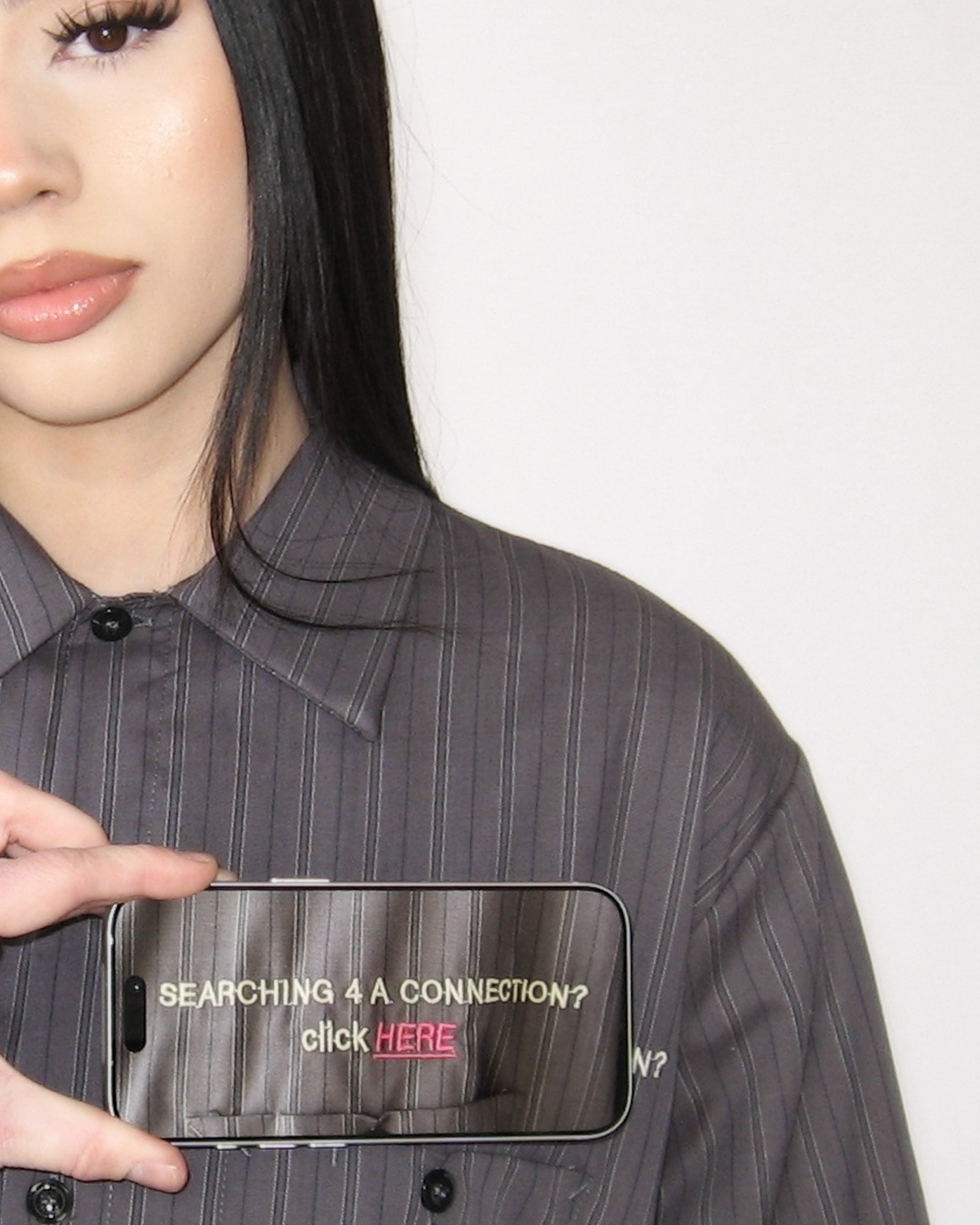 "CLICK HERE" MIDNIGHT/PINK WORK SHIRT