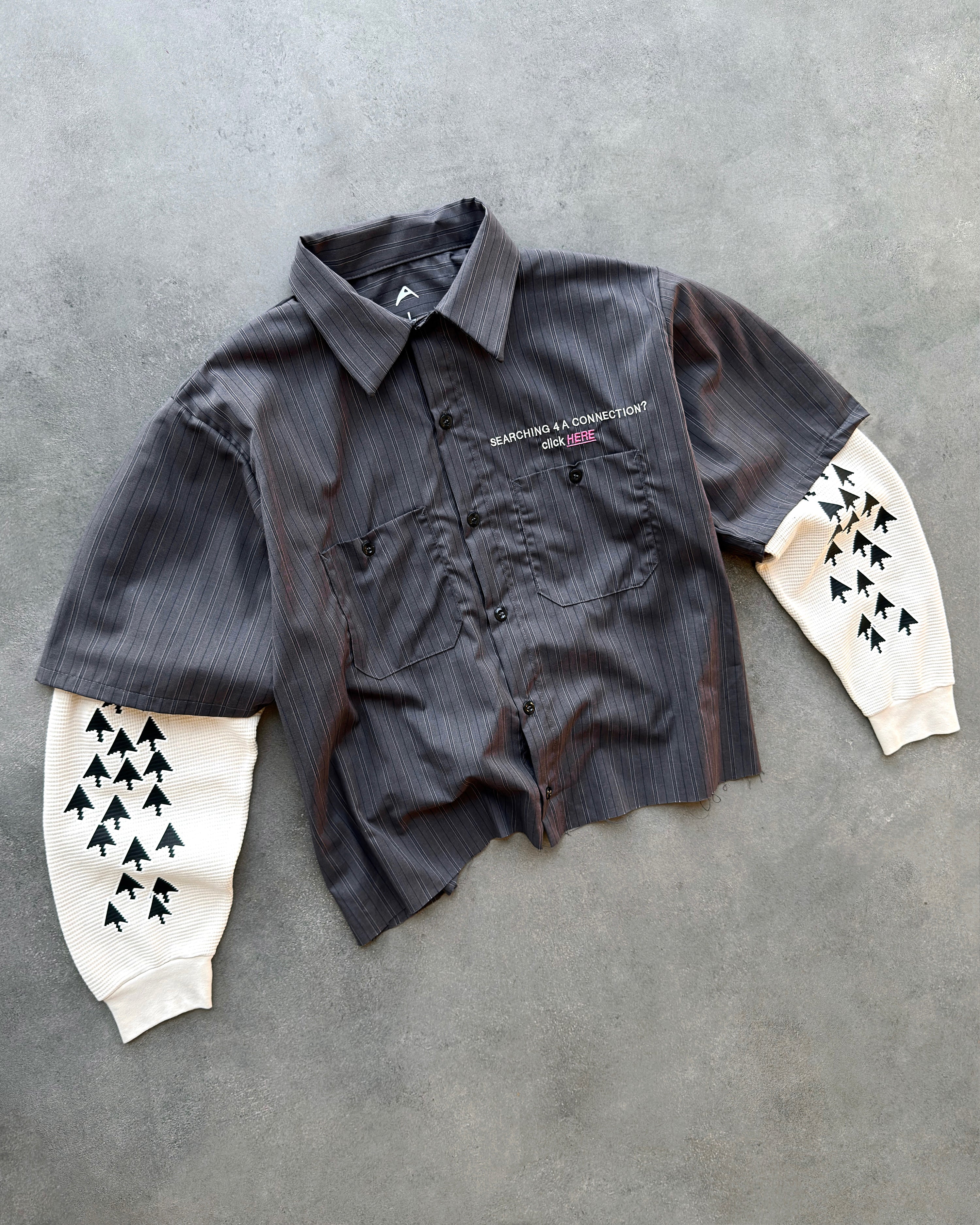 "CLICK HERE" MIDNIGHT/PINK WORK SHIRT