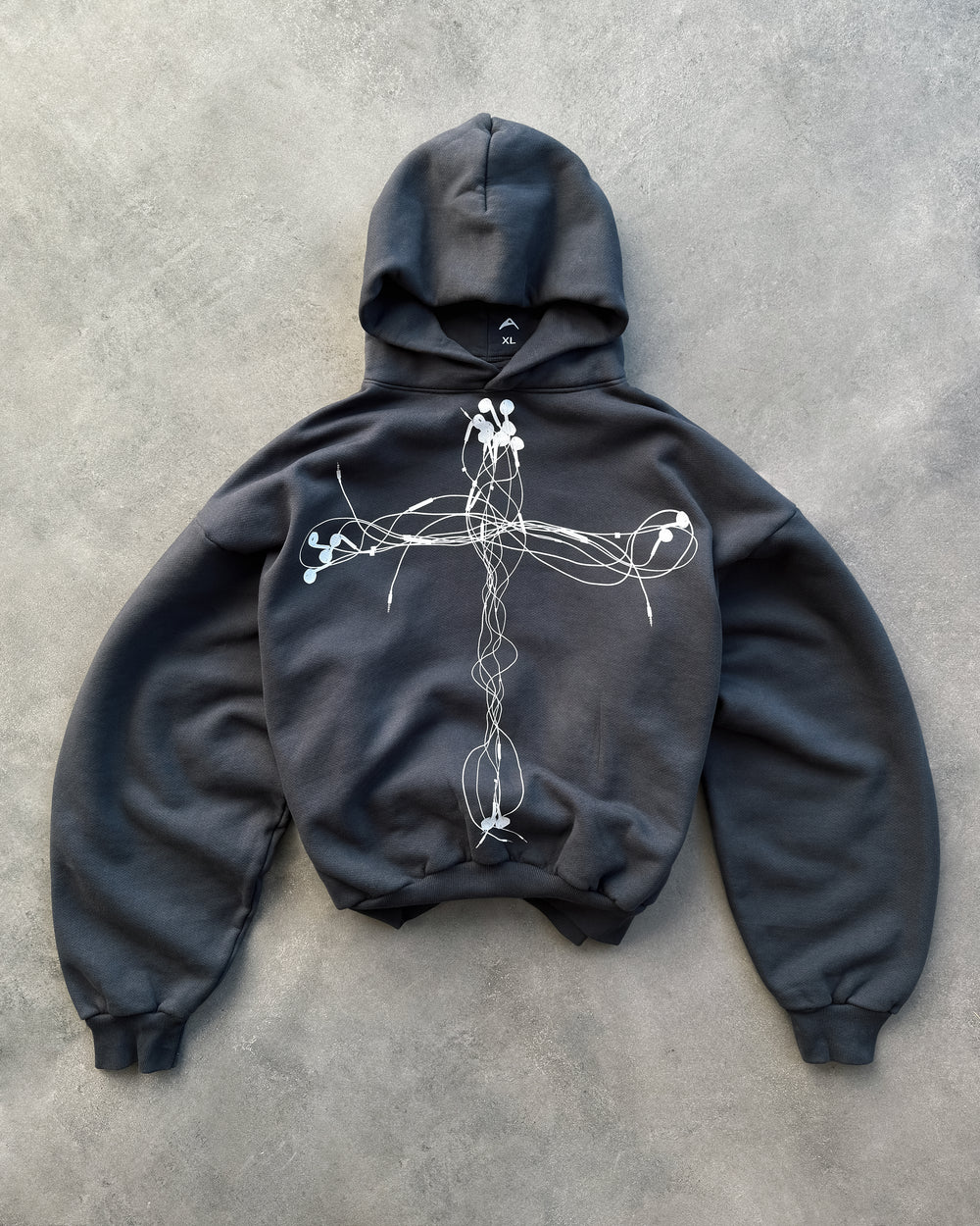 "EARPHONES" DOLPHIN BLUE HOODIE