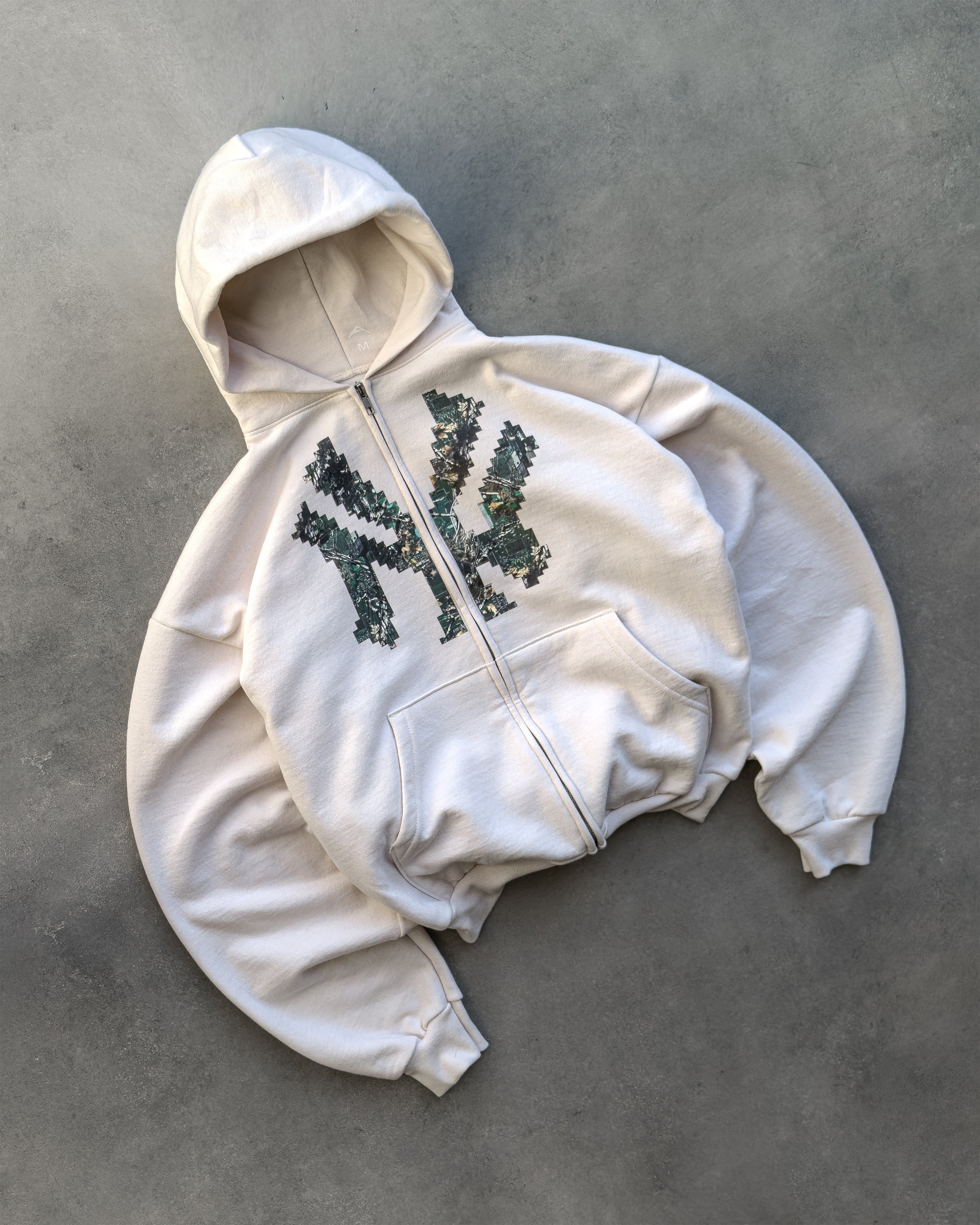 DOVE “NY” TECH CAMO ZIP-UP HOODIE