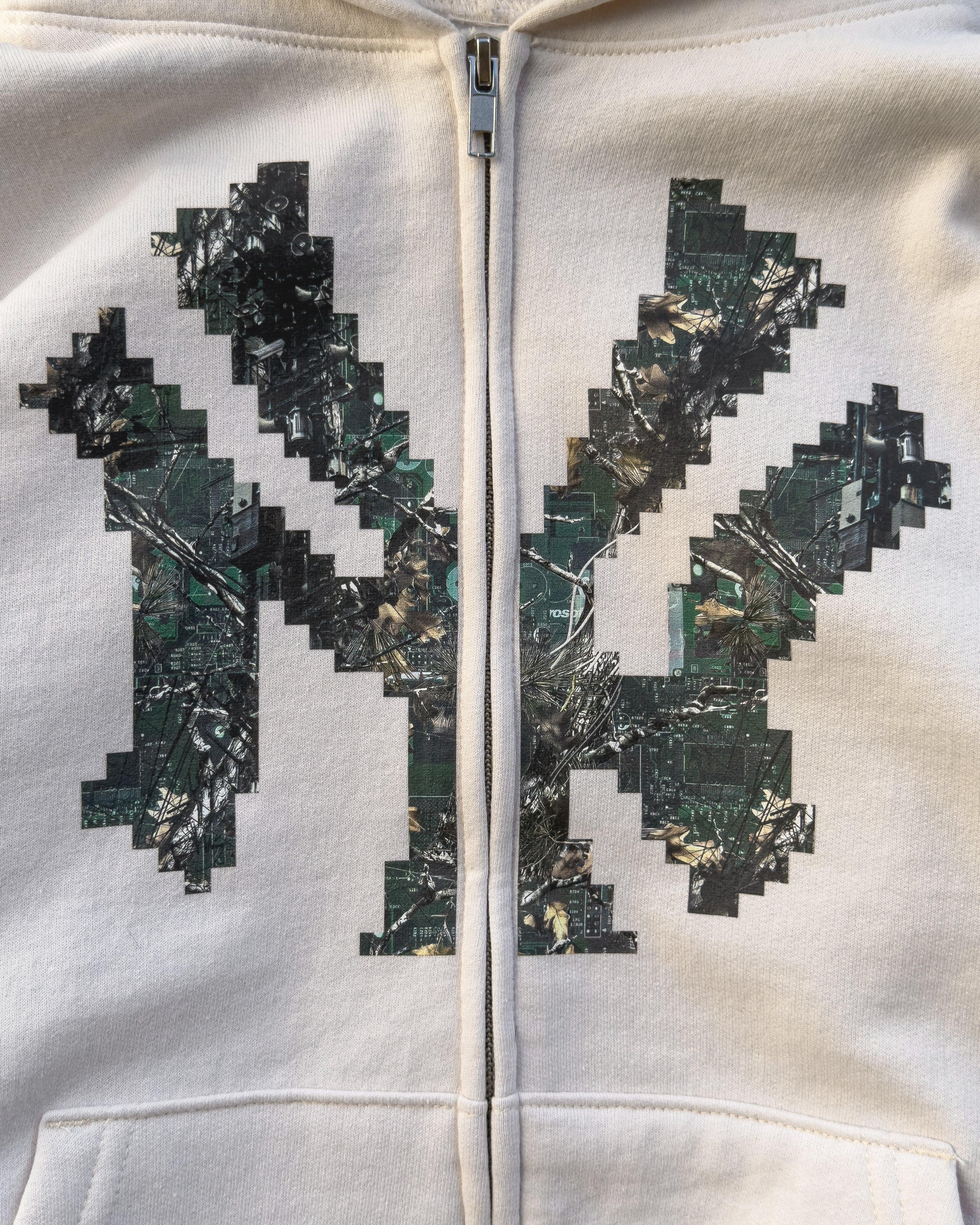 DOVE “NY” TECH CAMO ZIP-UP HOODIE